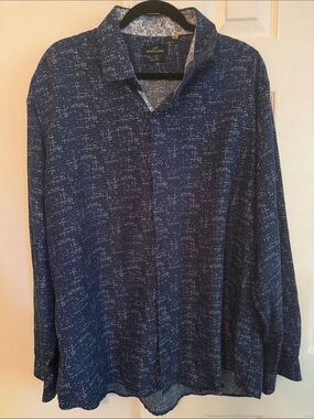 Azaro Uomo Navy Button-Down Shirt